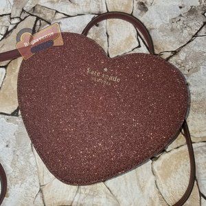 #bagsavenue Heart Crossbody Love Shack 3d Glitter Burgundy Red Bag Kate spade